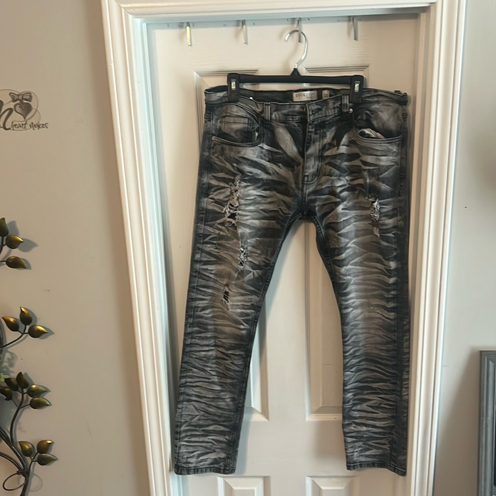 Evolution in Design Men Jeans Grey/Black Jeans Size 36/32
